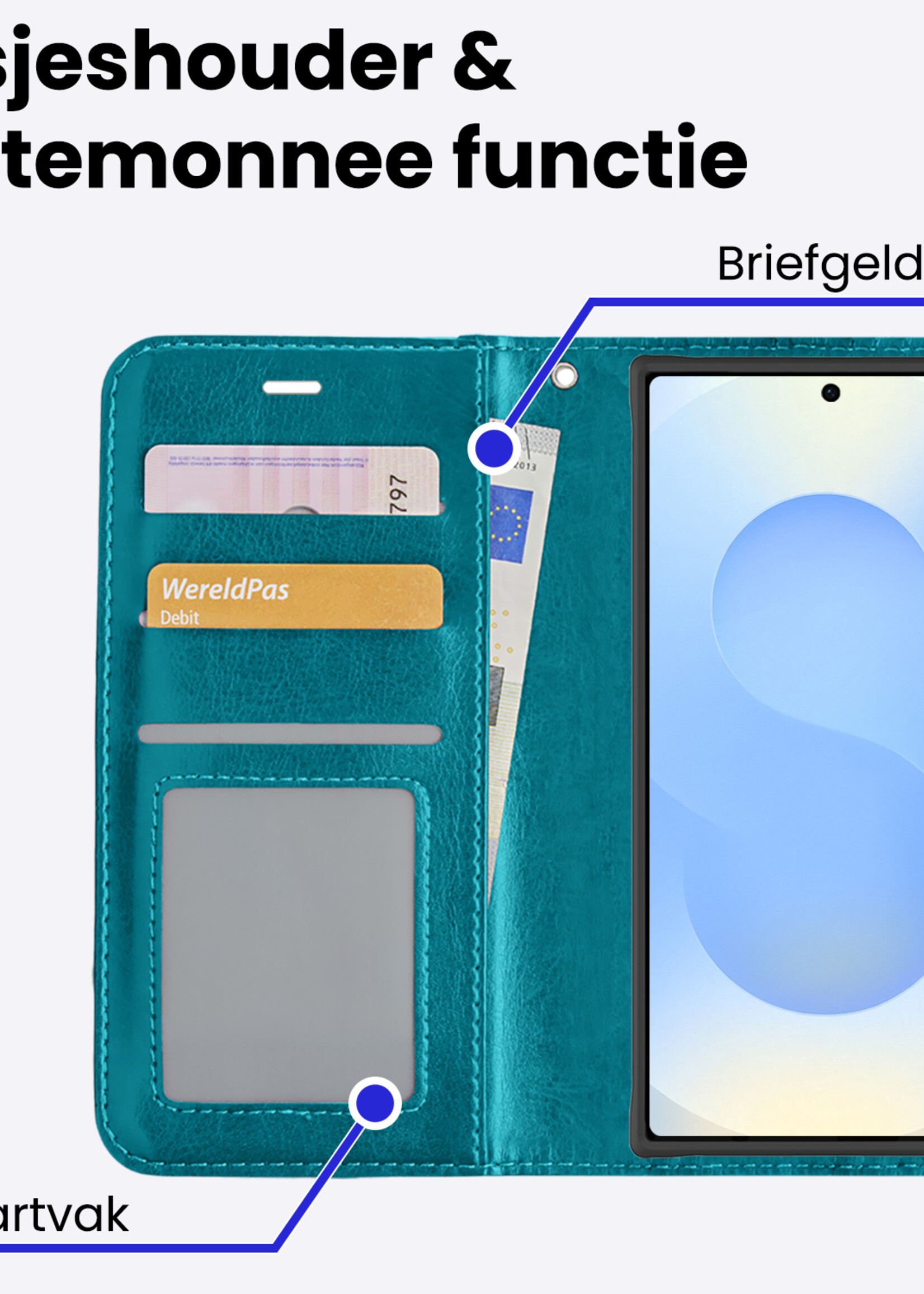 BTH BTH Samsung Galaxy S25 Ultra Hoesje Bookcase - Turquoise