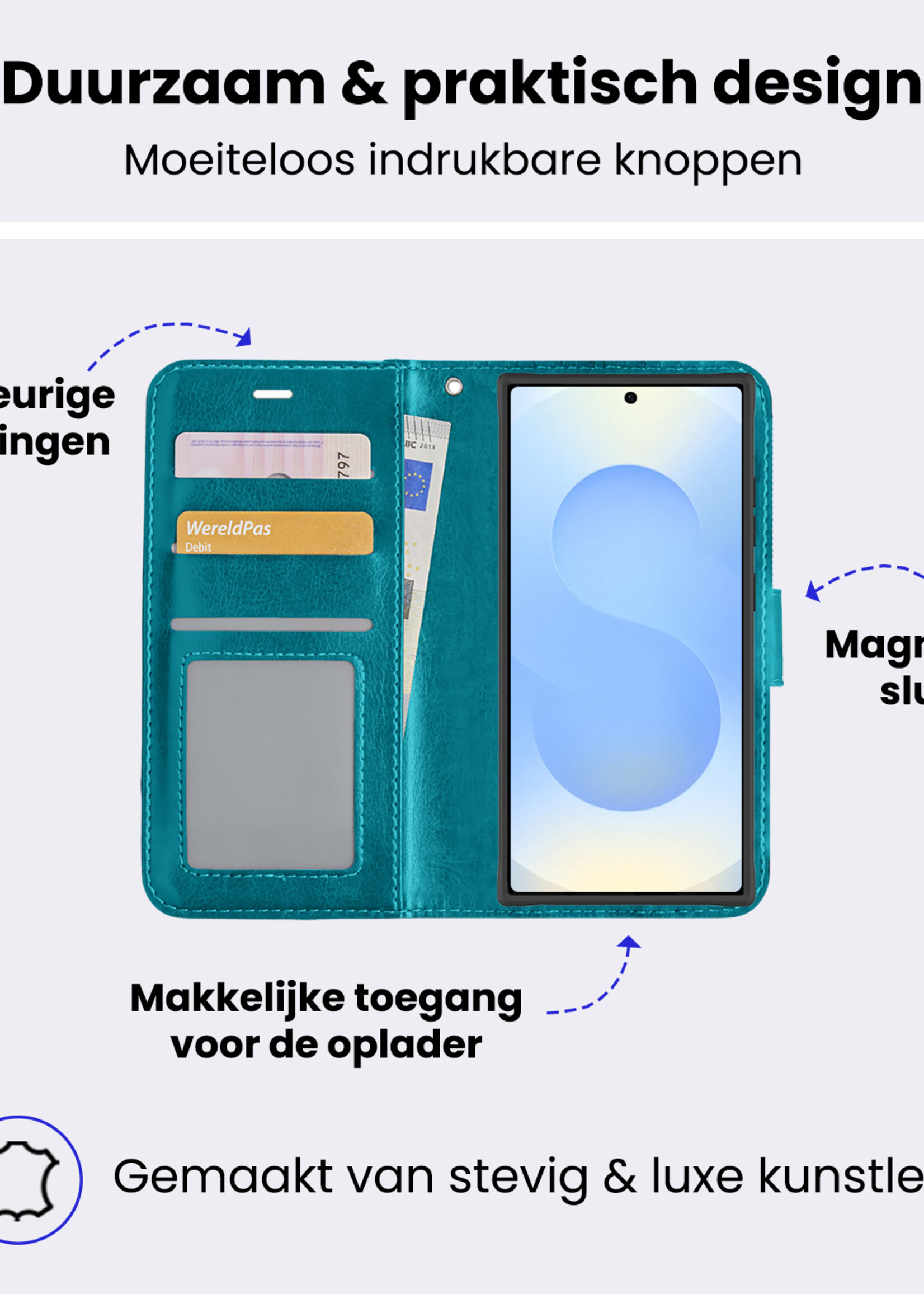 BTH BTH Samsung Galaxy S25 Ultra Hoesje Bookcase - Turquoise