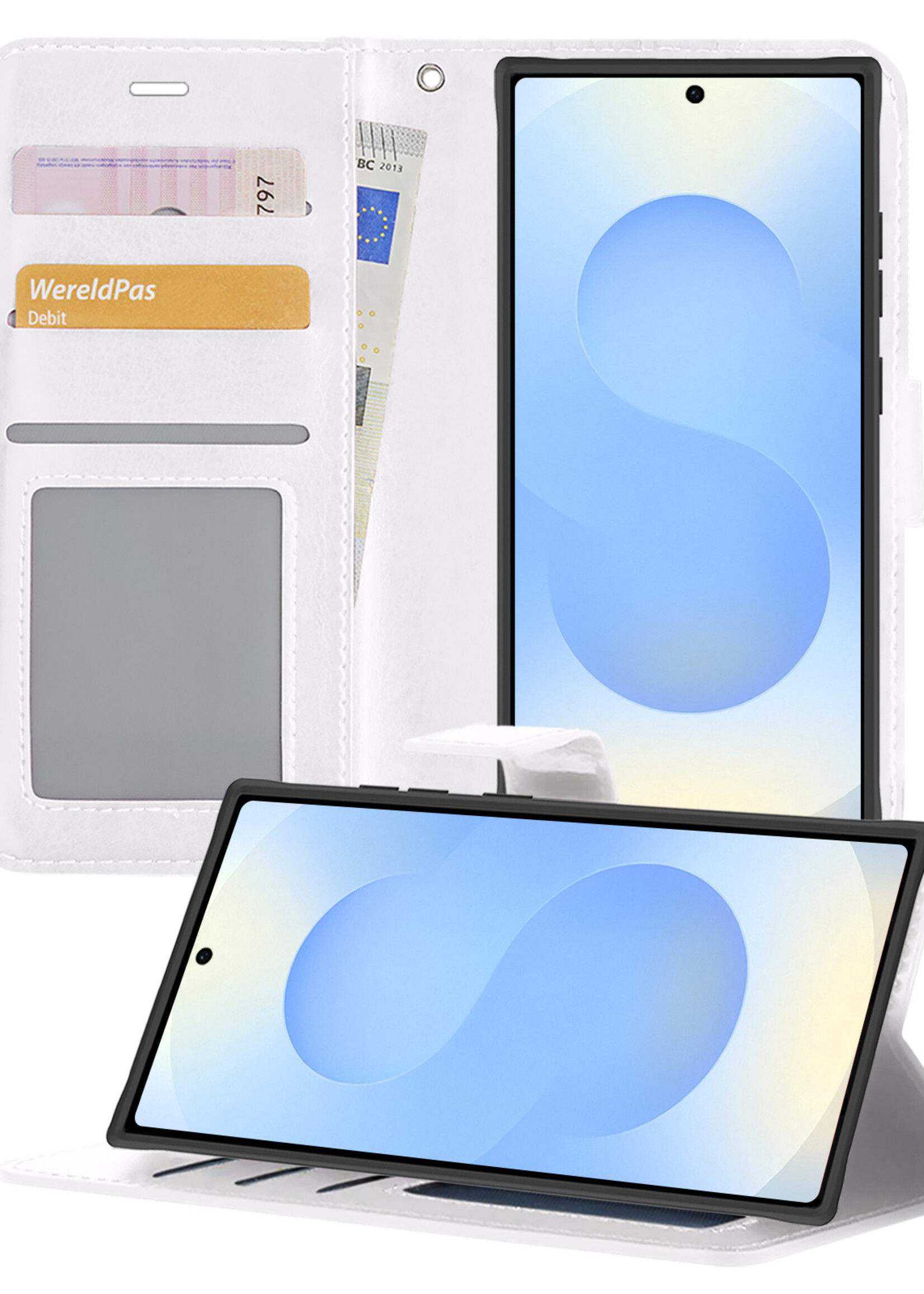 BTH BTH Samsung Galaxy S25 Ultra Hoesje Bookcase - Wit