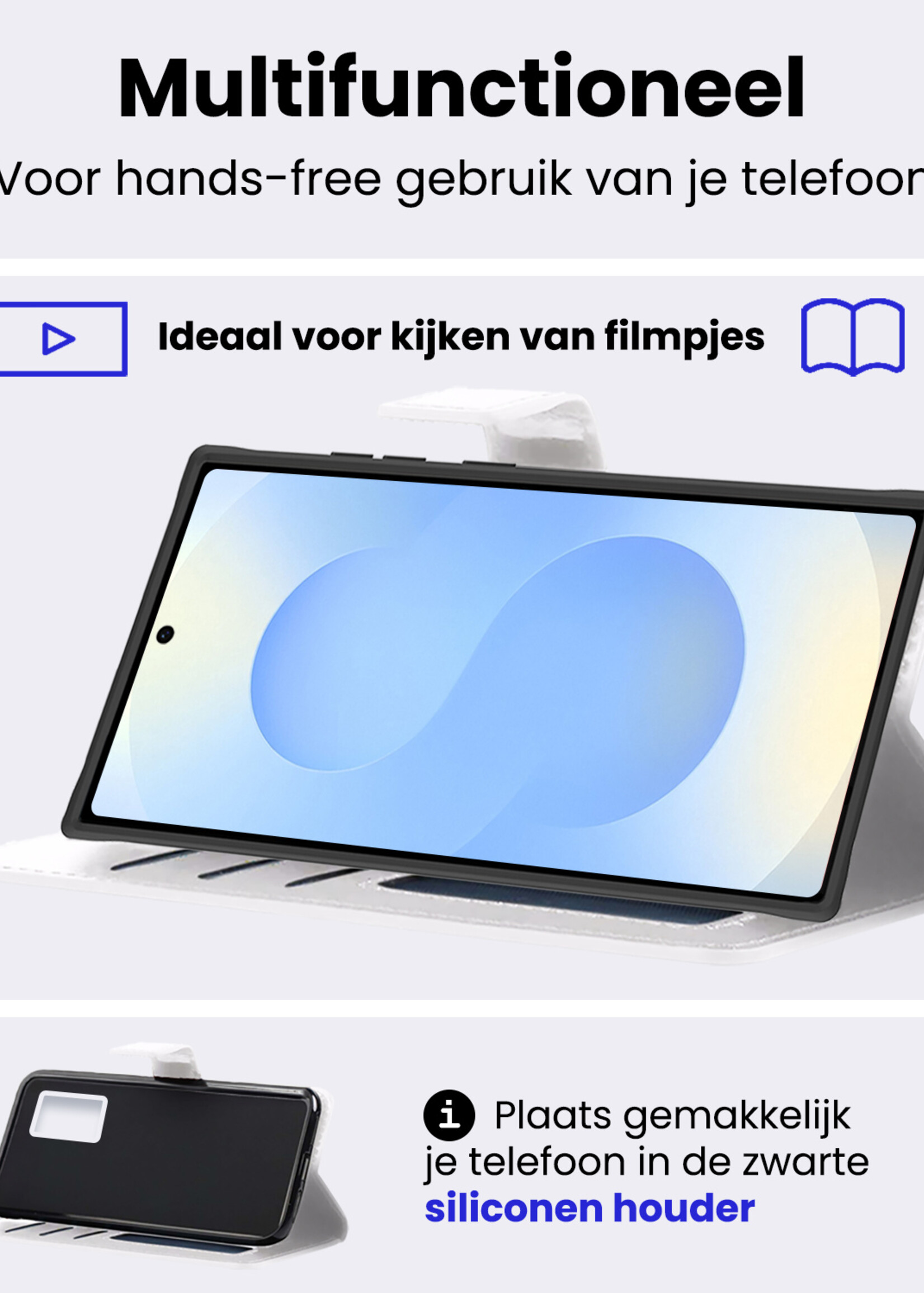 BTH BTH Samsung Galaxy S25 Ultra Hoesje Bookcase - Wit