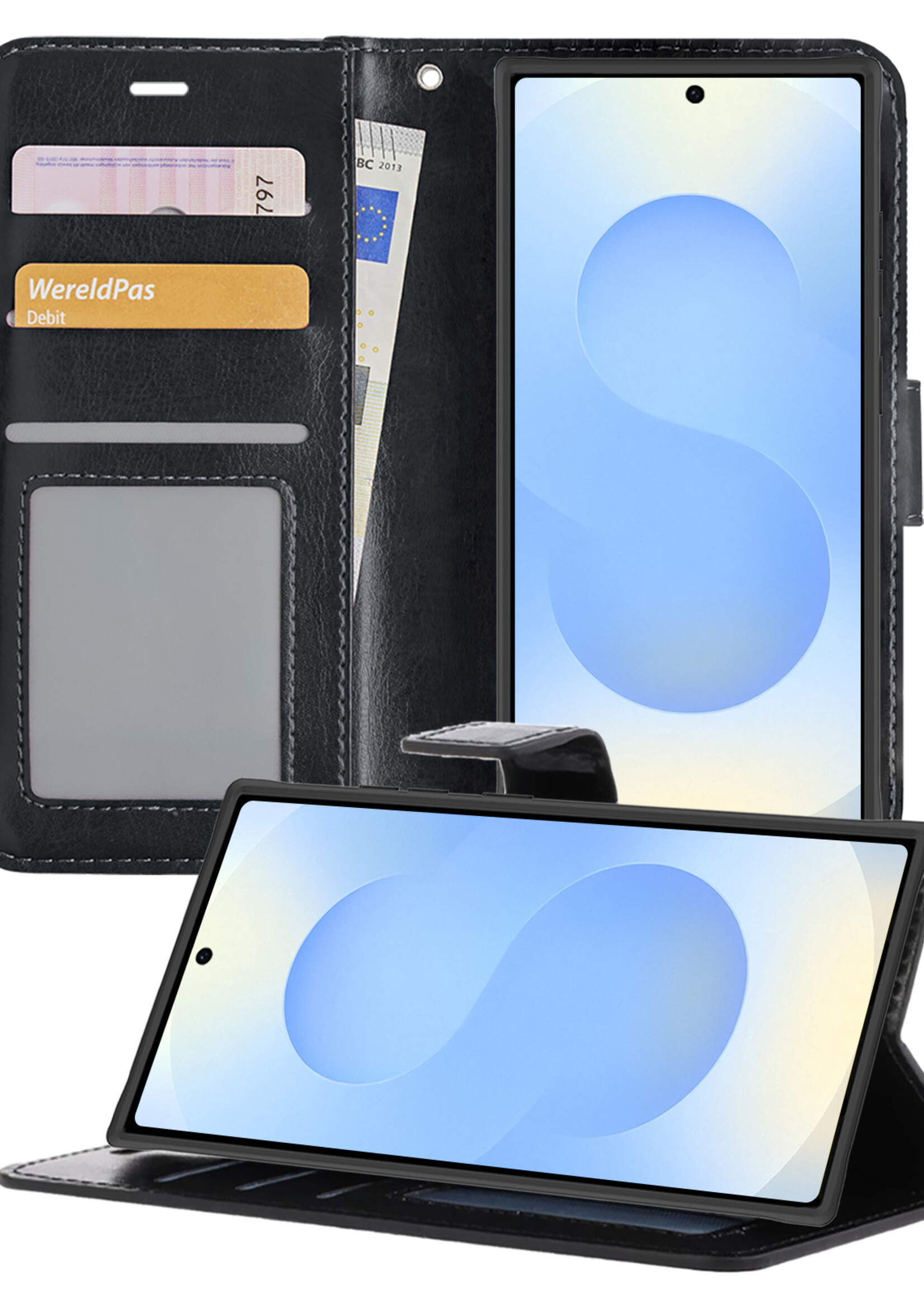 BTH BTH Samsung Galaxy S25 Ultra Hoesje Bookcase - Zwart