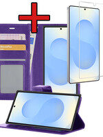 BTH BTH Samsung Galaxy S25 Ultra Hoesje Bookcase Met Screenprotector - Paars