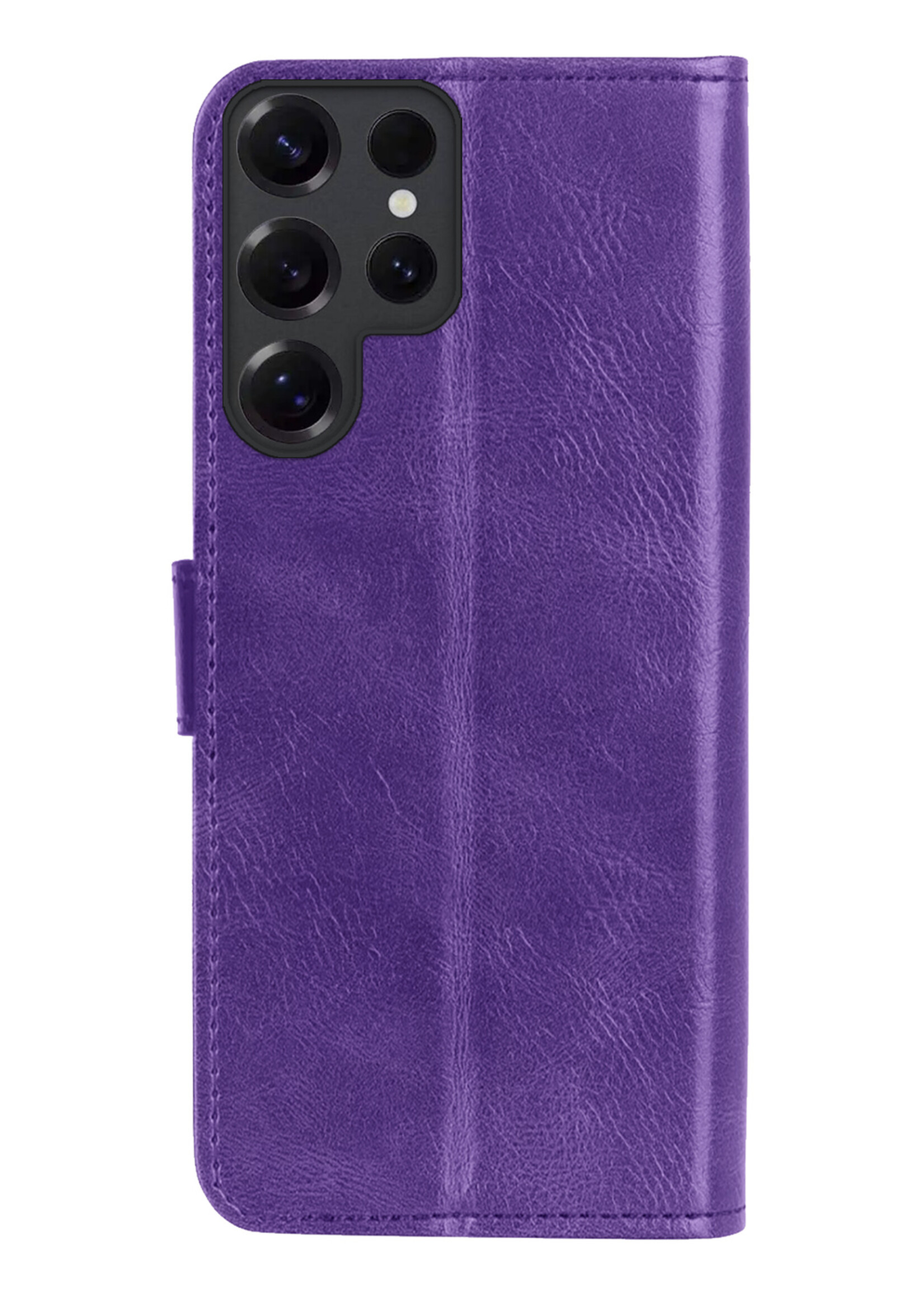 BTH BTH Samsung Galaxy S25 Ultra Hoesje Bookcase Met Screenprotector - Paars