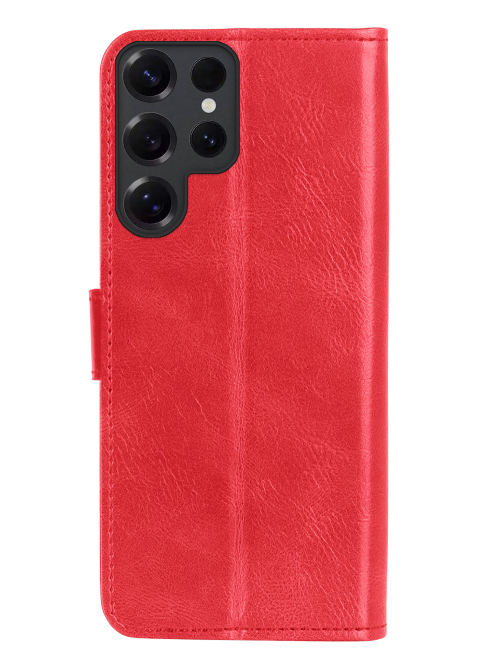 BTH BTH Samsung Galaxy S25 Ultra Hoesje Bookcase Met Screenprotector - Rood
