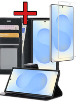BTH BTH Samsung Galaxy S25 Ultra Hoesje Bookcase Met Screenprotector - Zwart
