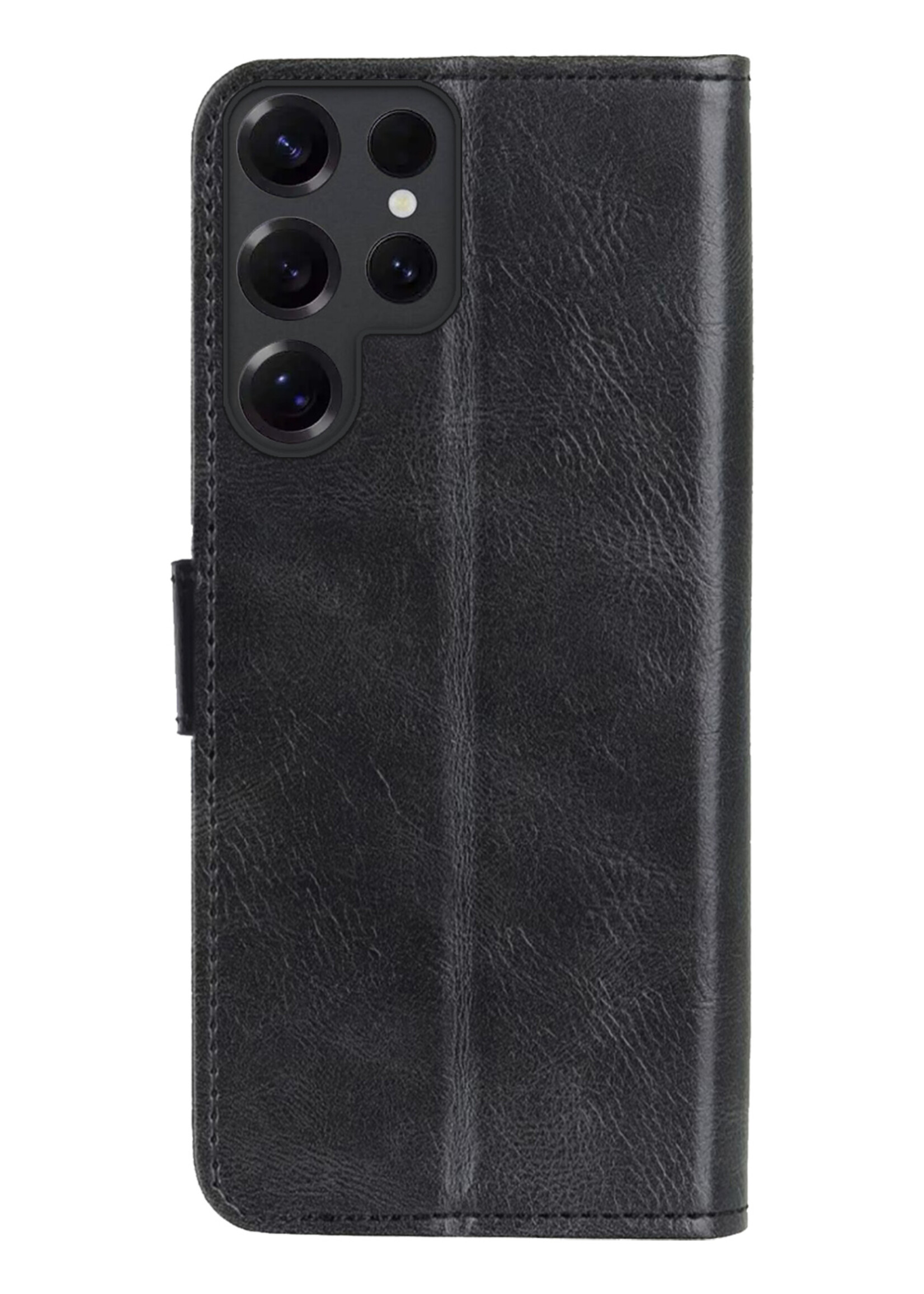 BTH BTH Samsung Galaxy S25 Ultra Hoesje Bookcase Met Screenprotector - Zwart