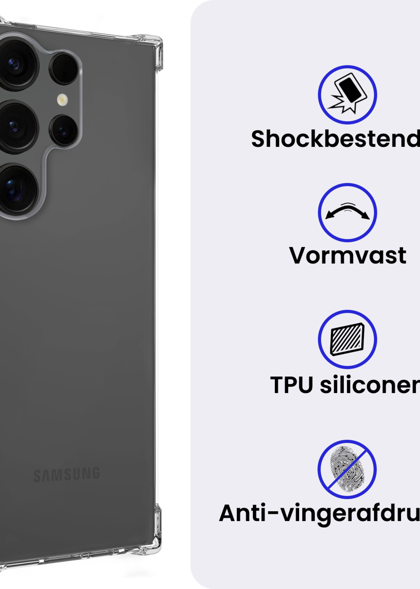 BTH BTH Samsung Galaxy S25 Ultra Hoesje Shockproof Met Screenprotector