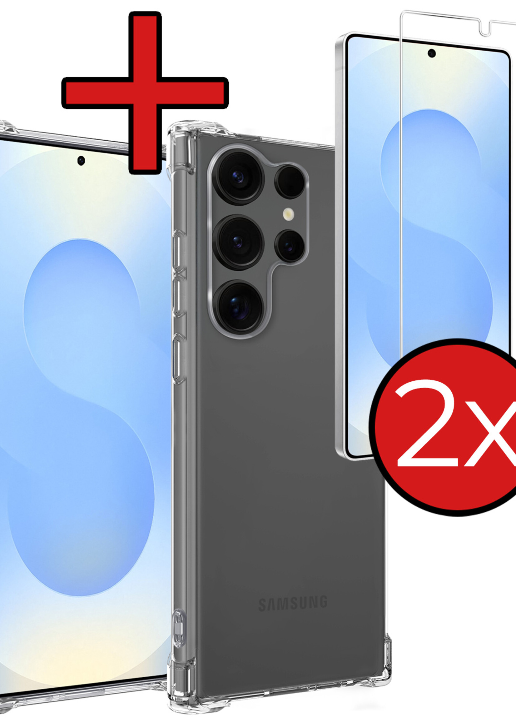 BTH BTH Samsung Galaxy S25 Ultra Hoesje Shockproof Met 2x Screenprotector