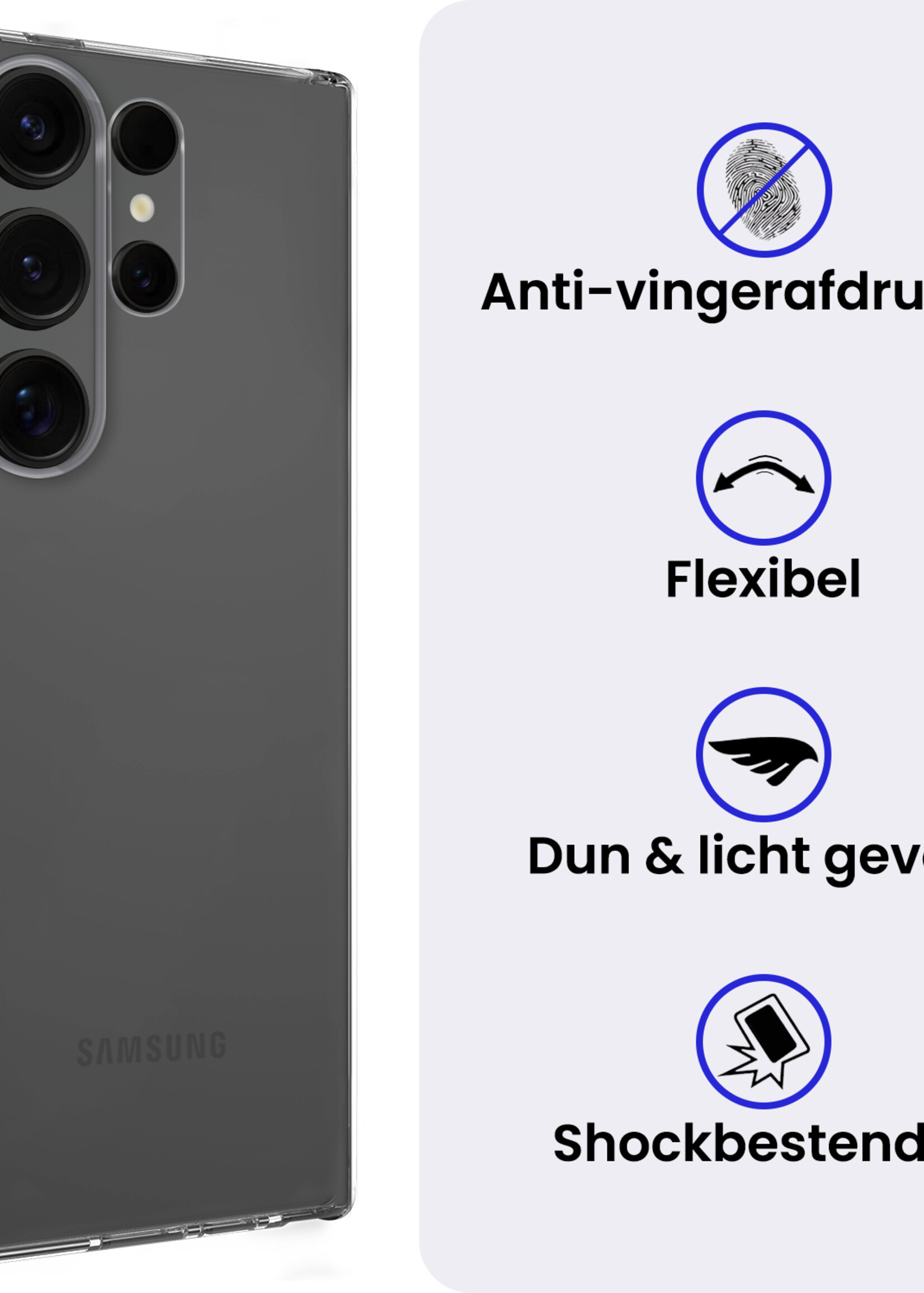BTH BTH Samsung Galaxy S25 Ultra Hoesje Siliconen - Transparant