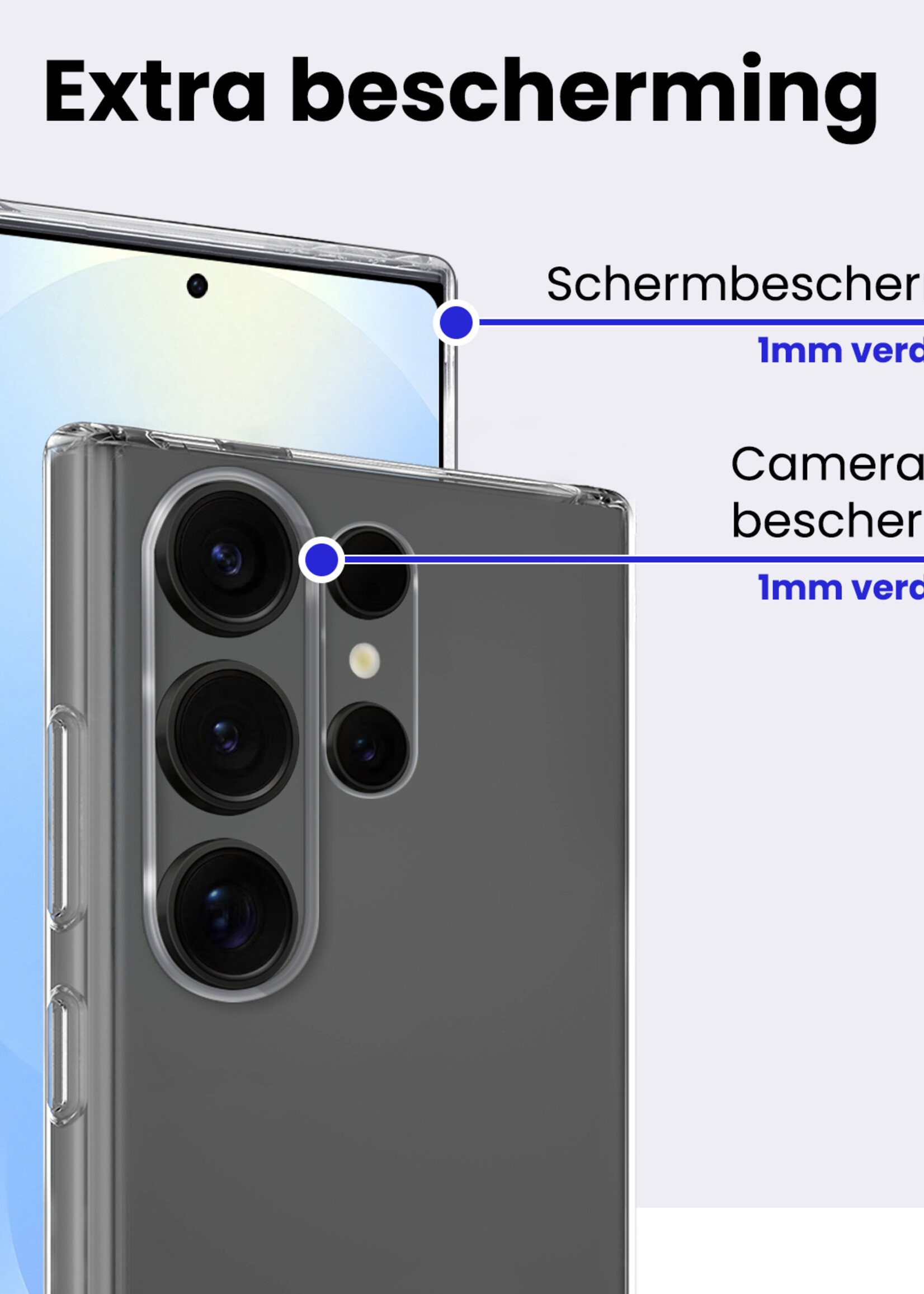 BTH BTH Samsung Galaxy S25 Ultra Hoesje Siliconen - Transparant