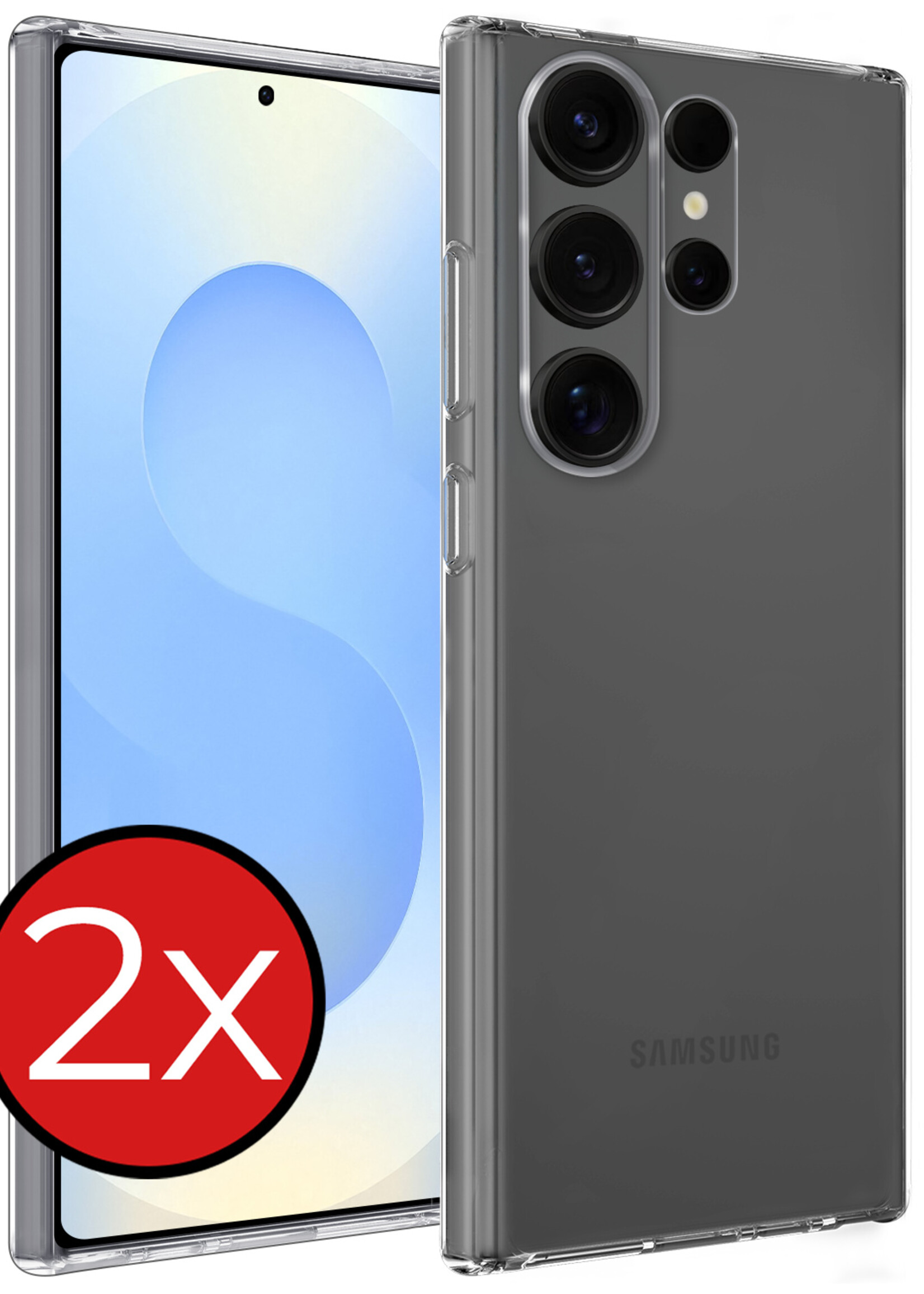BTH BTH Samsung Galaxy S25 Ultra Hoesje Siliconen - Transparant - 2 PACK