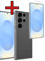 BTH BTH Samsung Galaxy S25 Ultra Hoesje Siliconen Met Screenprotector - Transparant