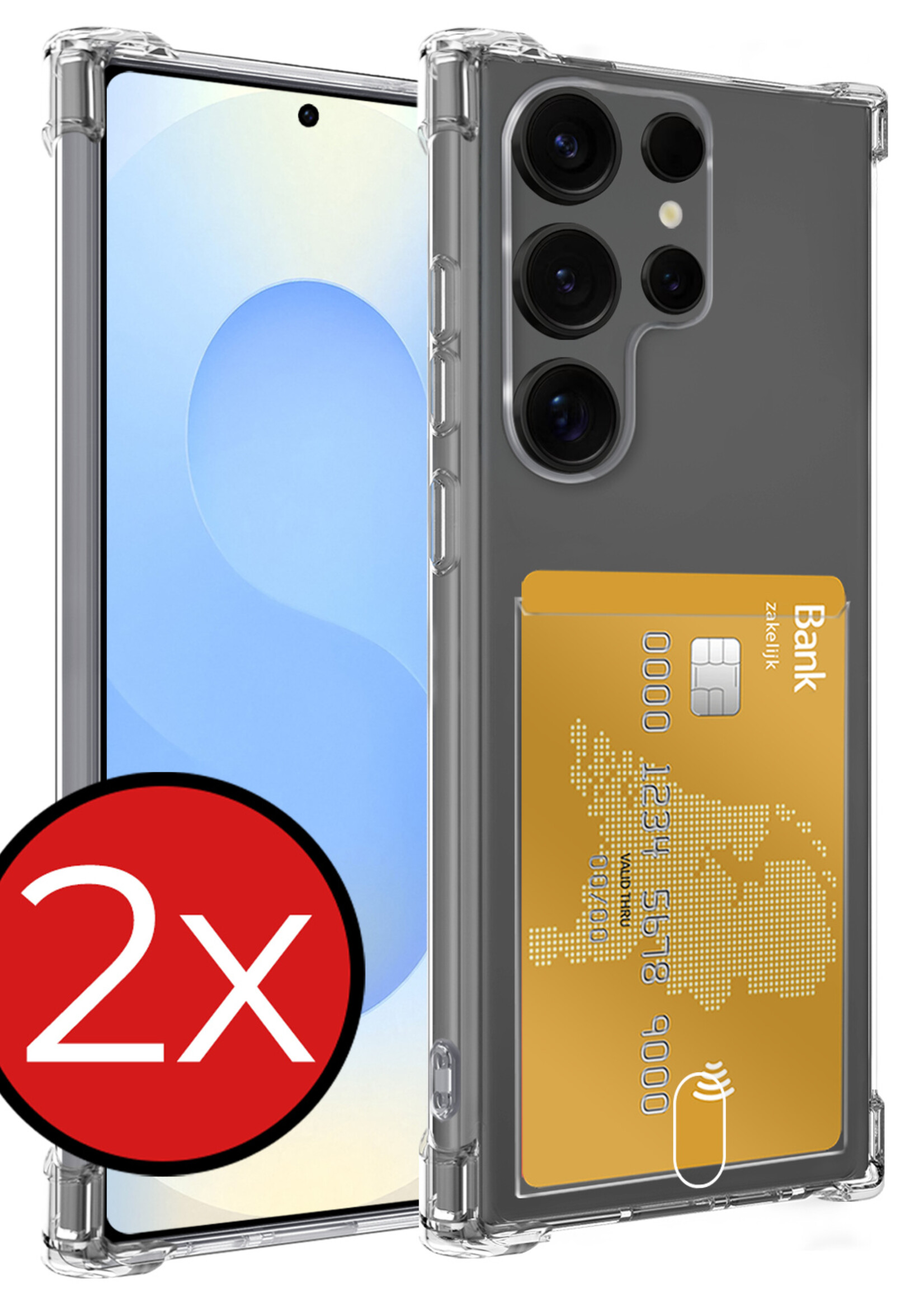 BTH BTH Samsung Galaxy S25 Ultra Hoesje Pashouder - 2 PACK