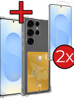 BTH BTH Samsung Galaxy S25 Ultra Hoesje Pashouder Met 2x Screenprotector