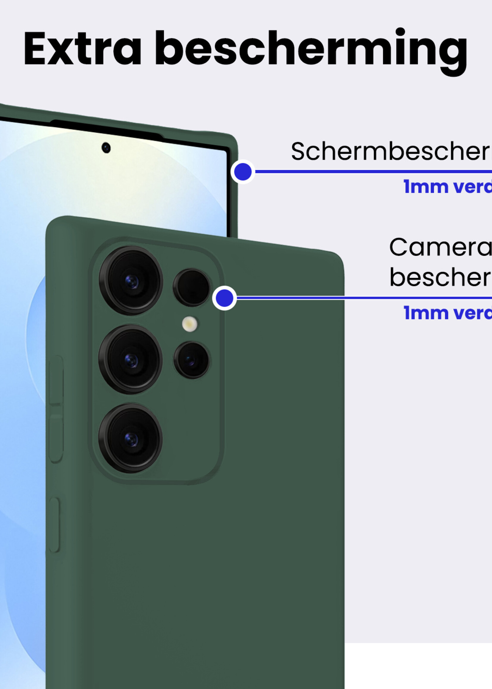 BTH BTH Samsung Galaxy S25 Ultra Hoesje Siliconen - Donkergroen