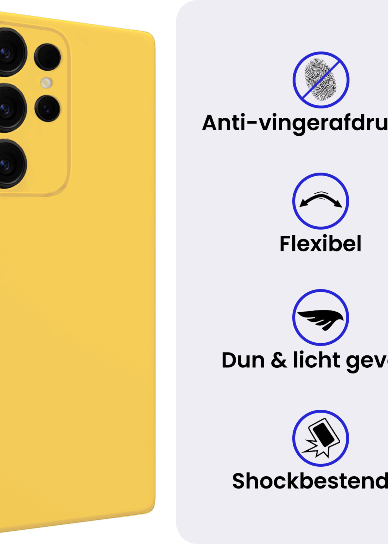 BTH BTH Samsung Galaxy S25 Ultra Hoesje Siliconen - Geel