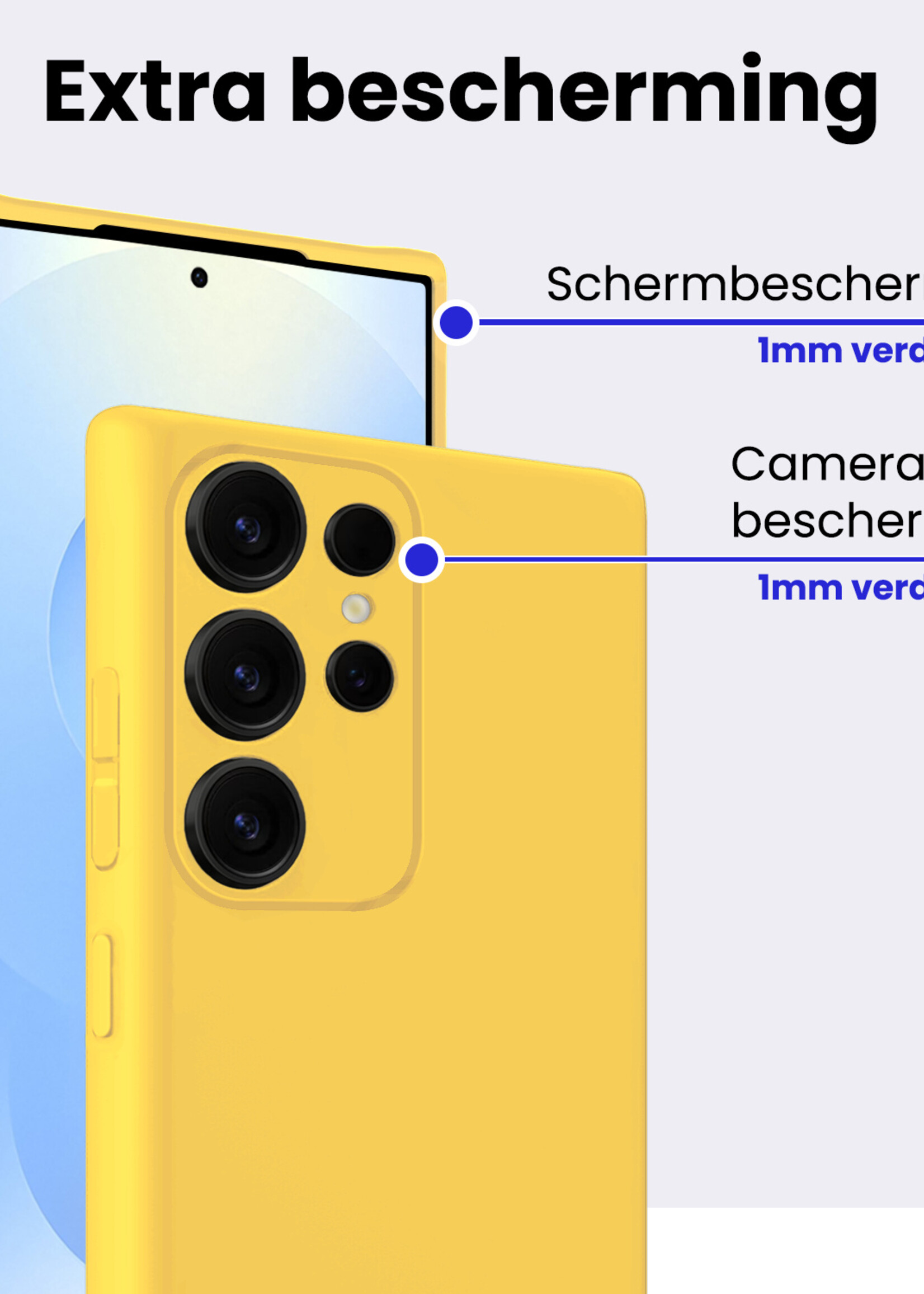 BTH BTH Samsung Galaxy S25 Ultra Hoesje Siliconen - Geel