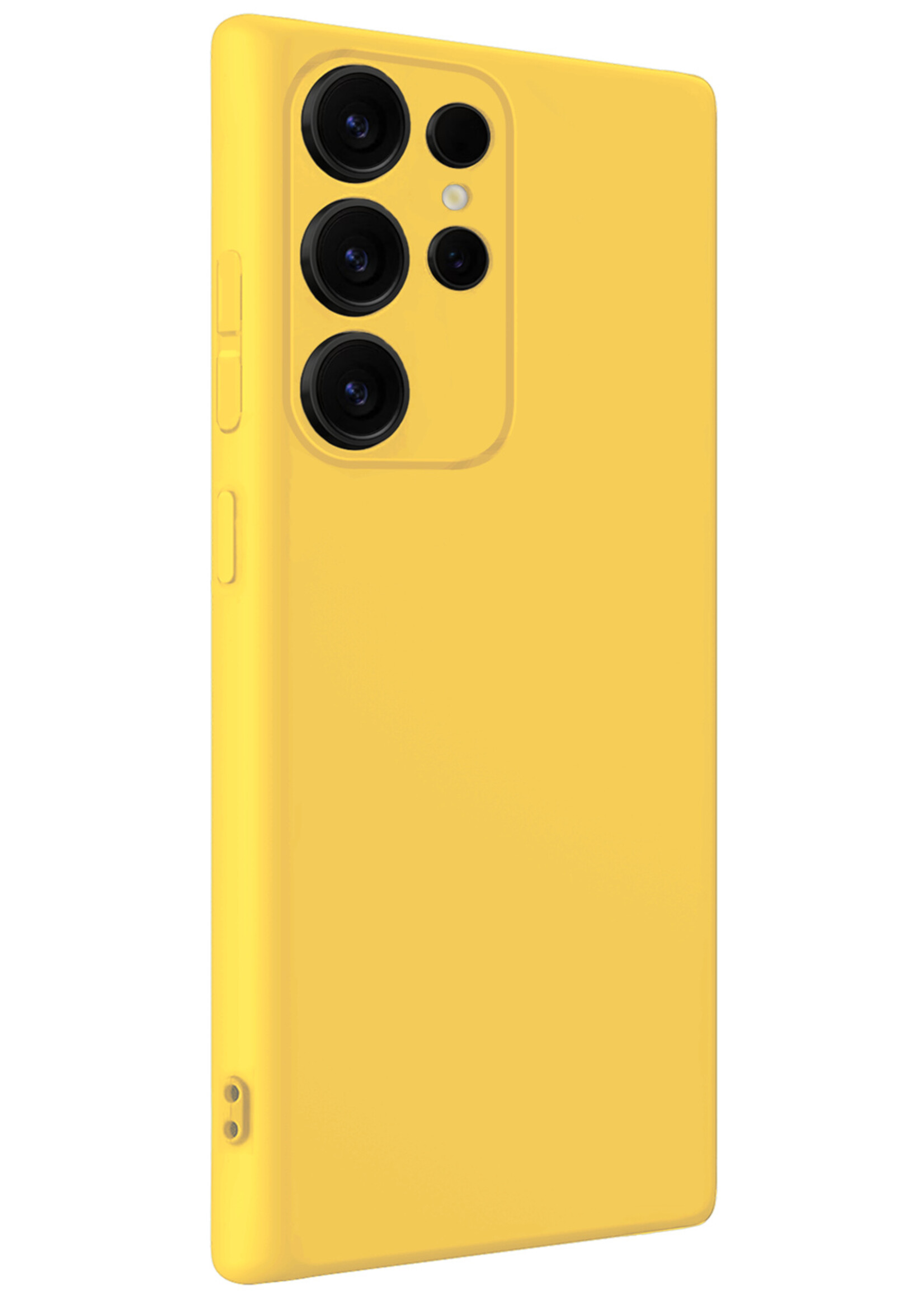 BTH BTH Samsung Galaxy S25 Ultra Hoesje Siliconen - Geel