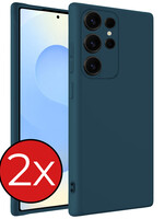 BTH BTH Samsung Galaxy S25 Ultra Hoesje Siliconen - Donkerblauw - 2 PACK