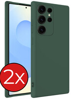 BTH BTH Samsung Galaxy S25 Ultra Hoesje Siliconen - Donkergroen - 2 PACK