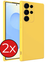 BTH BTH Samsung Galaxy S25 Ultra Hoesje Siliconen - Geel - 2 PACK