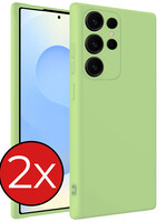 BTH BTH Samsung Galaxy S25 Ultra Hoesje Siliconen - Groen - 2 PACK