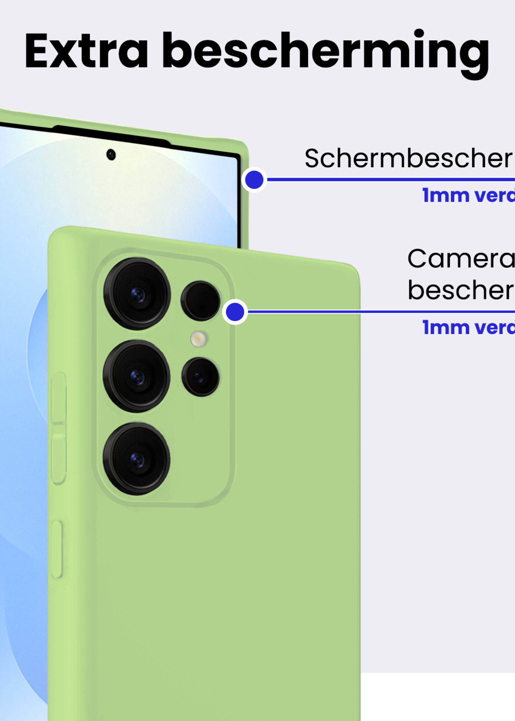 BTH BTH Samsung Galaxy S25 Ultra Hoesje Siliconen - Groen - 2 PACK