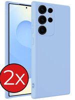 BTH BTH Samsung Galaxy S25 Ultra Hoesje Siliconen - Lichtblauw - 2 PACK