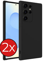 BTH BTH Samsung Galaxy S25 Ultra Hoesje Siliconen - Zwart - 2 PACK