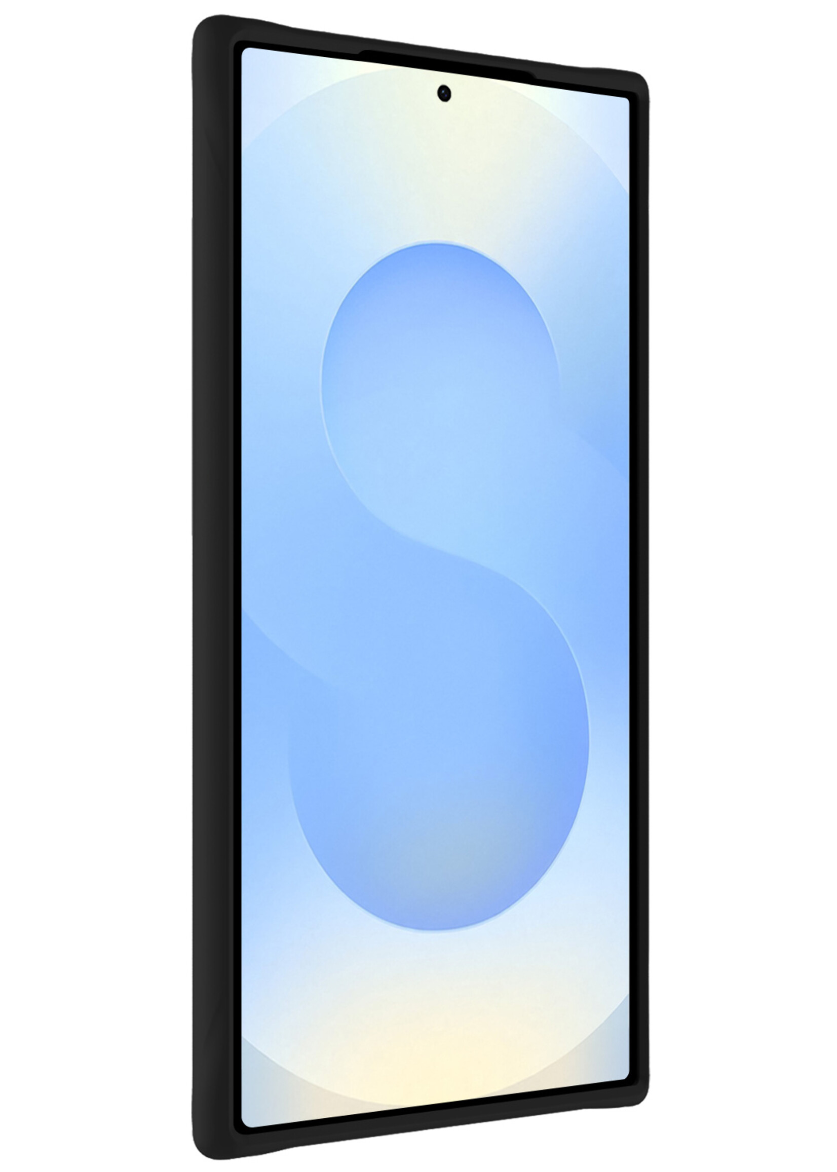 BTH BTH Samsung Galaxy S25 Ultra Hoesje Siliconen Met Screenprotector - Zwart