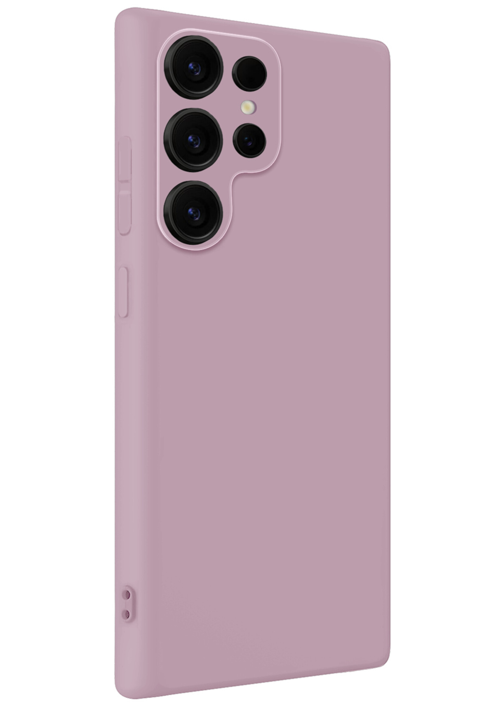 BTH BTH Samsung Galaxy S25 Ultra Hoesje Siliconen Met 2x Screenprotector - Lila