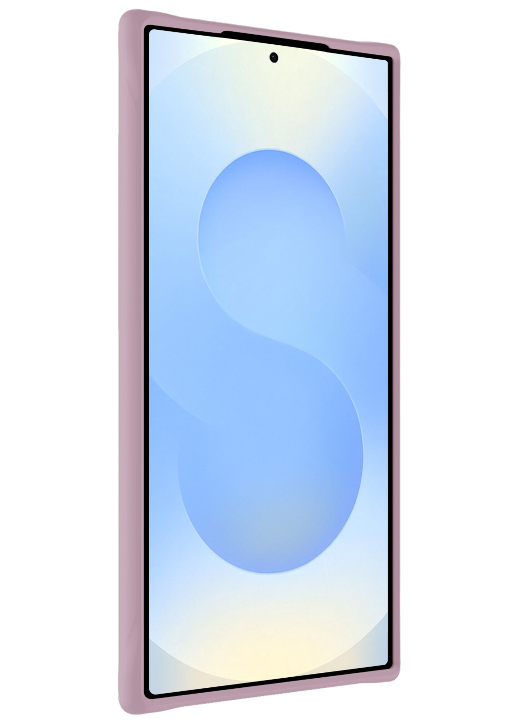 BTH BTH Samsung Galaxy S25 Ultra Hoesje Siliconen Met 2x Screenprotector - Lila