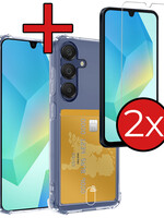 BTH BTH Samsung Galaxy A16 Hoesje Pashouder Met 2x Screenprotector