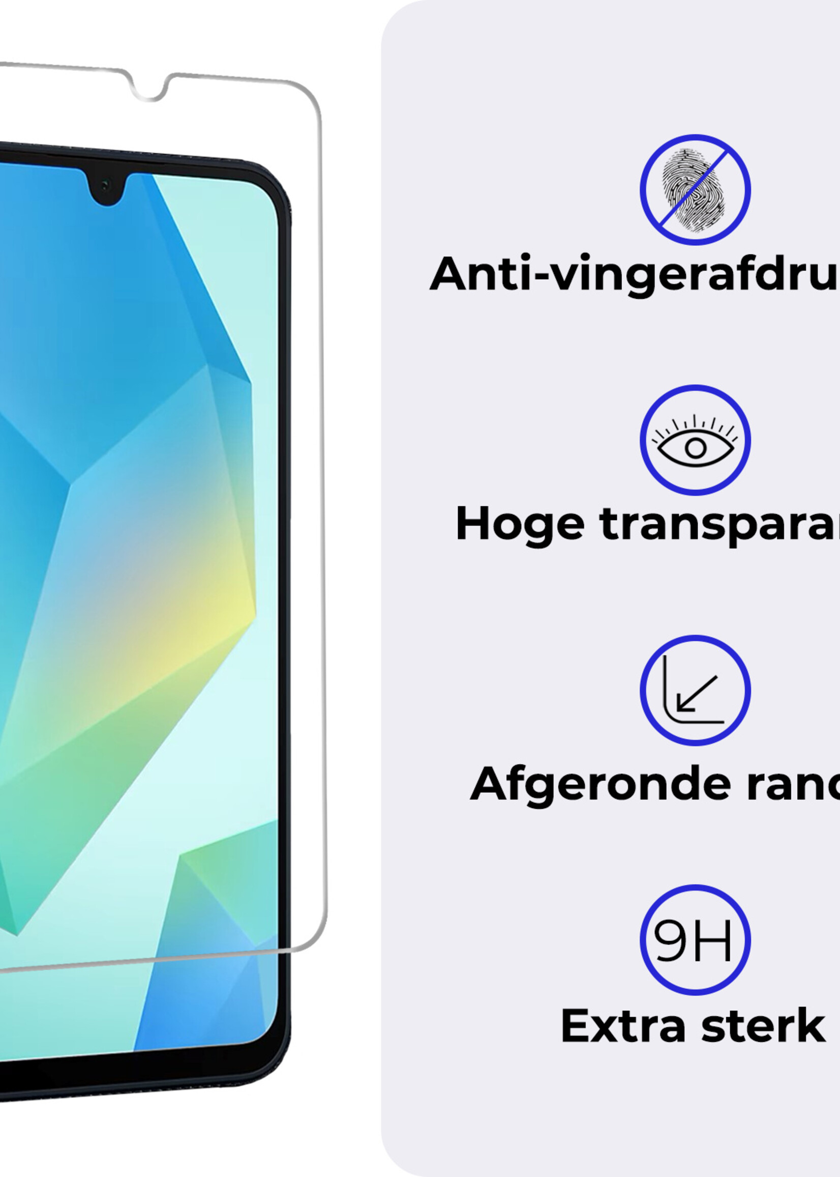 BTH Hoesje Geschikt voor Samsung A16 Hoesje Met Pasjeshouder Siliconen Case Met Kaarthouder Met 2x Screenprotector - Hoes Geschikt voor Samsung Galaxy A16 Hoesje Shock Proof Case - Transparant