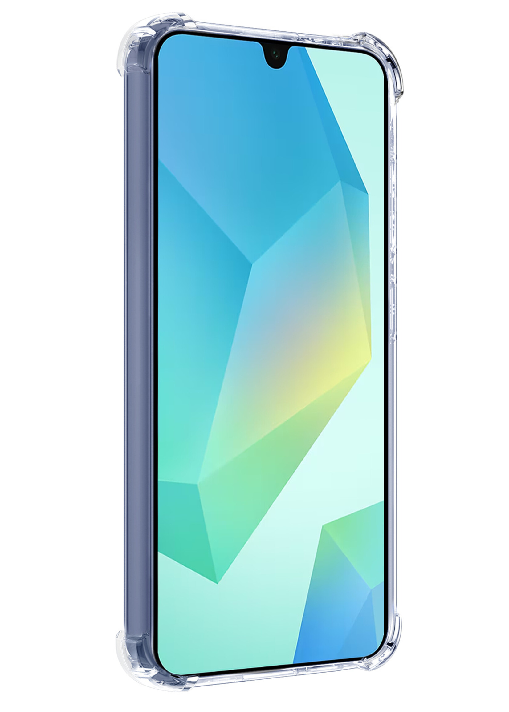 BTH Hoesje Geschikt voor Samsung A16 Hoesje Met Pasjeshouder Siliconen Case Met Kaarthouder Met 2x Screenprotector - Hoes Geschikt voor Samsung Galaxy A16 Hoesje Shock Proof Case - Transparant