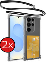 BTH BTH Samsung Galaxy S25 Ultra Hoesje Pashouder met Koord - 2 PACK