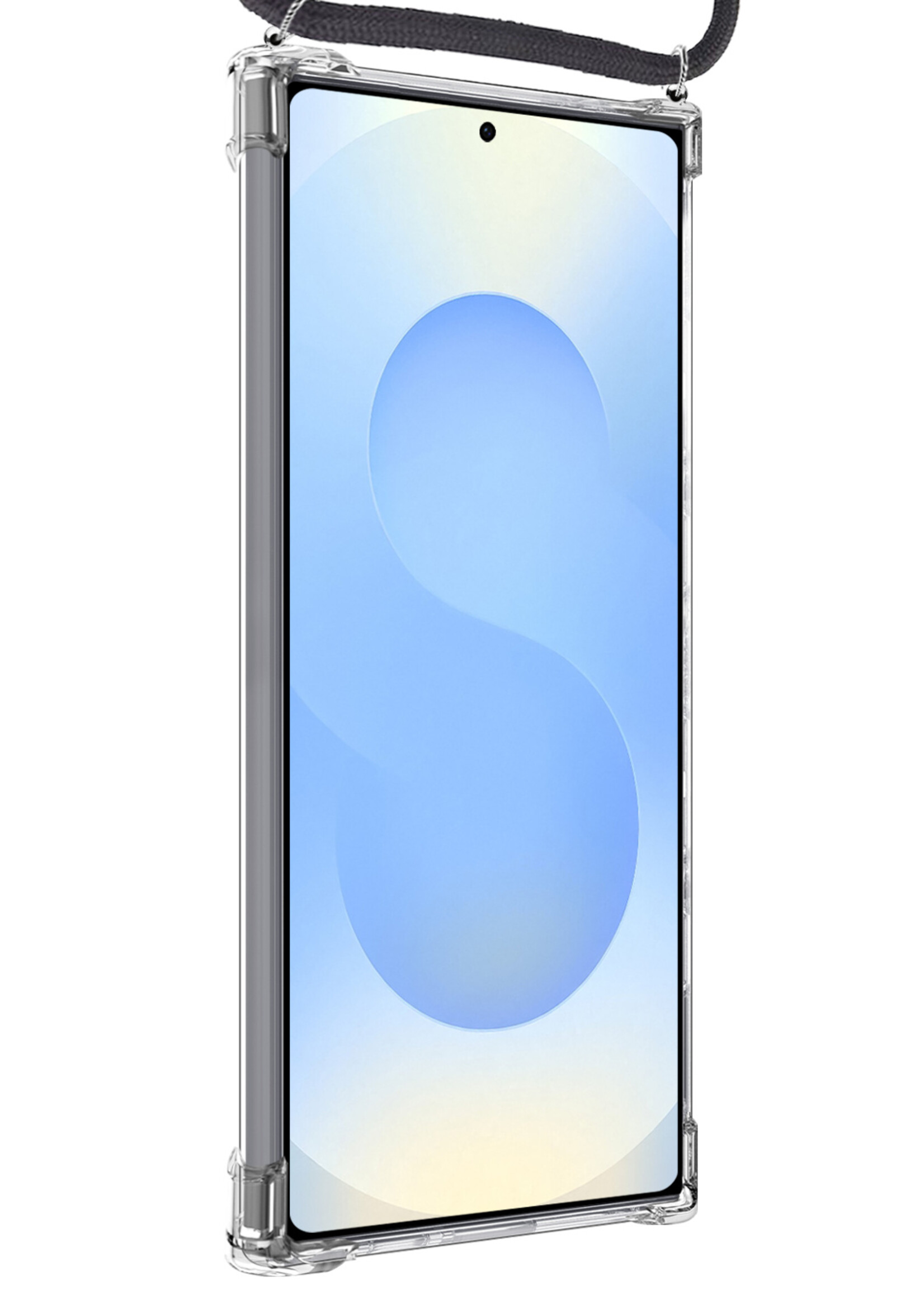 BTH BTH Samsung Galaxy S25 Ultra Hoesje Pashouder met Koord Met 2x Screenprotector