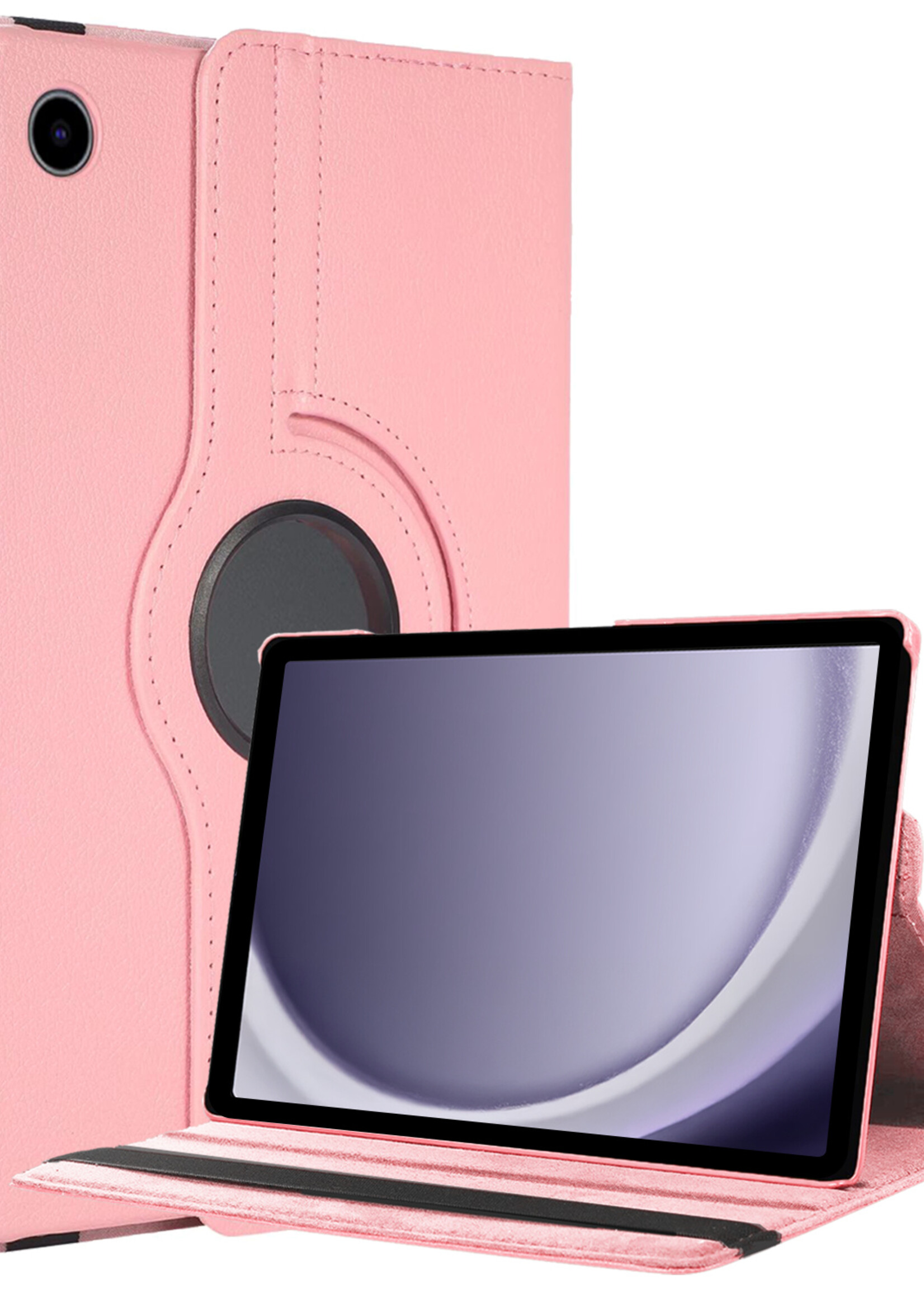 BTH BTH Samsung Galaxy Tab A9 Hoes Draaibaar - Lichtroze