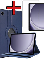 BTH BTH Samsung Galaxy Tab A9 Hoes Draaibaar Met Screenprotector - Donkerblauw