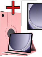 BTH BTH Samsung Galaxy Tab A9 Hoes Draaibaar Met Screenprotector - Lichtroze