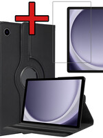 BTH BTH Samsung Galaxy Tab A9 Hoes Draaibaar Met Screenprotector - Zwart