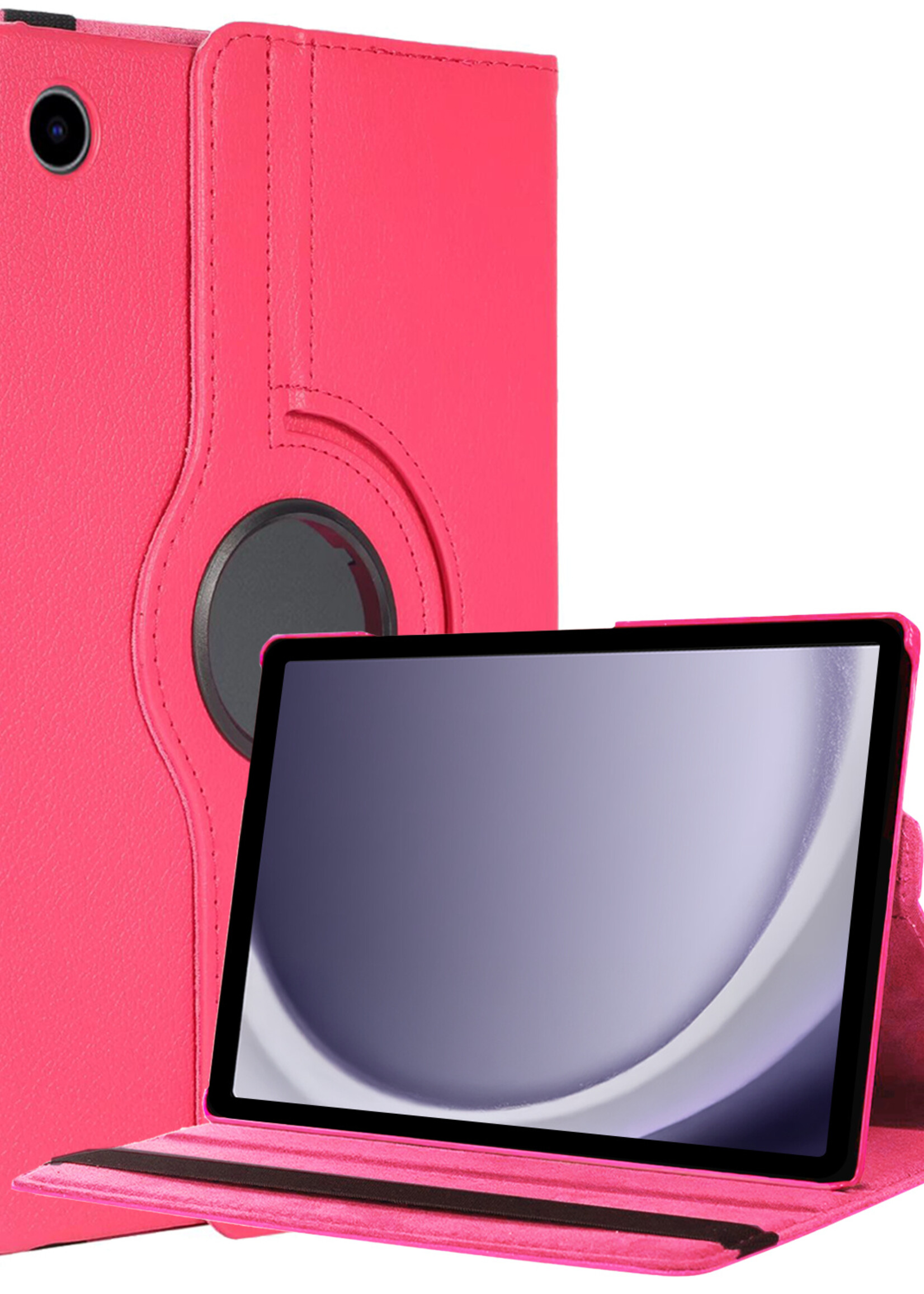 BTH BTH Samsung Galaxy Tab A9 Plus Hoes Draaibaar - Donkerroze