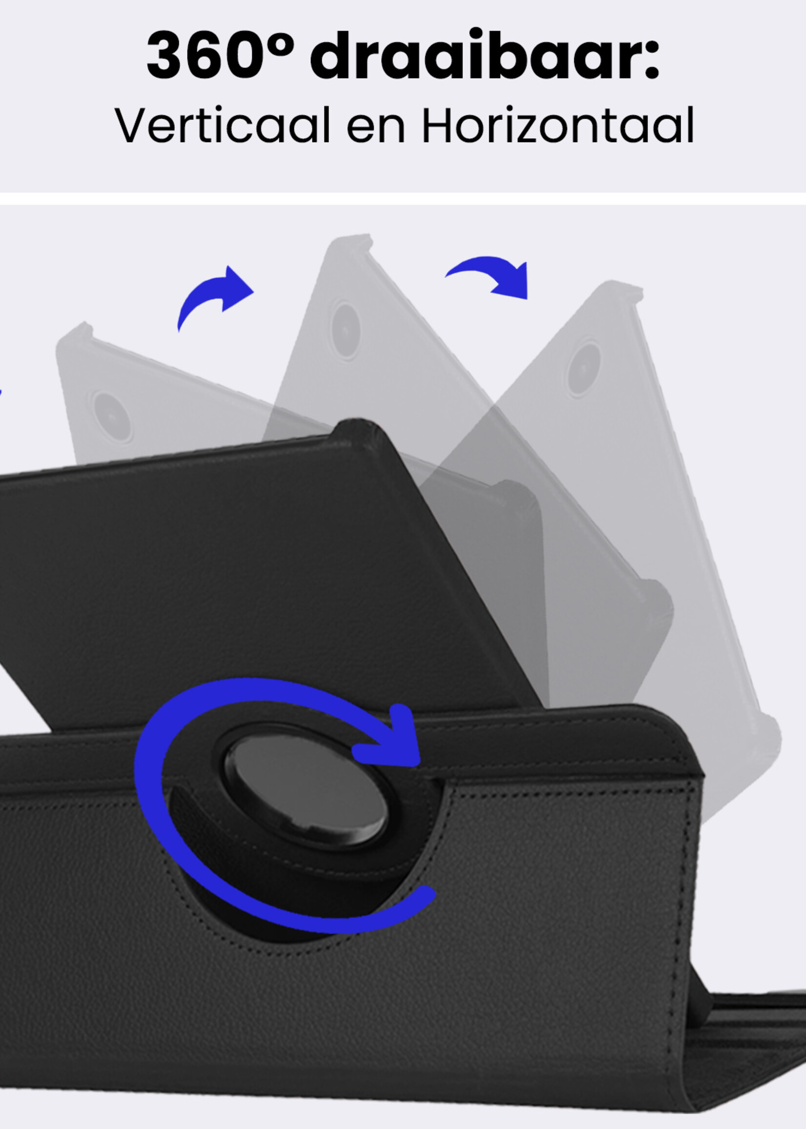 BTH BTH Samsung Galaxy Tab A9 Plus Hoes Draaibaar - Zwart