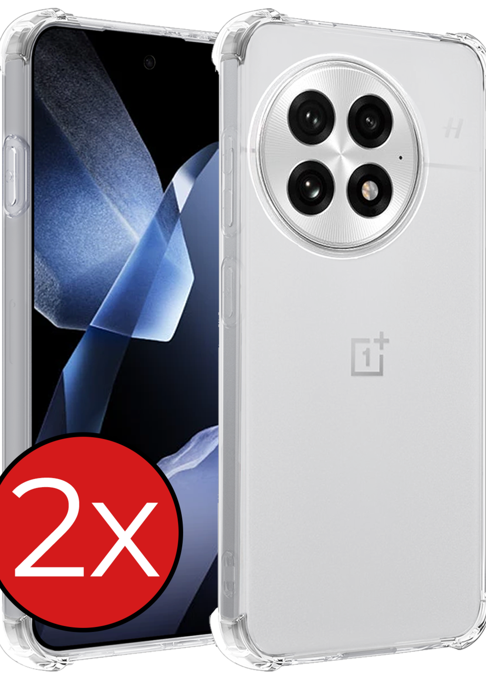BTH BTH OnePlus 13R Hoesje Shockproof - Transparant - 2 PACK