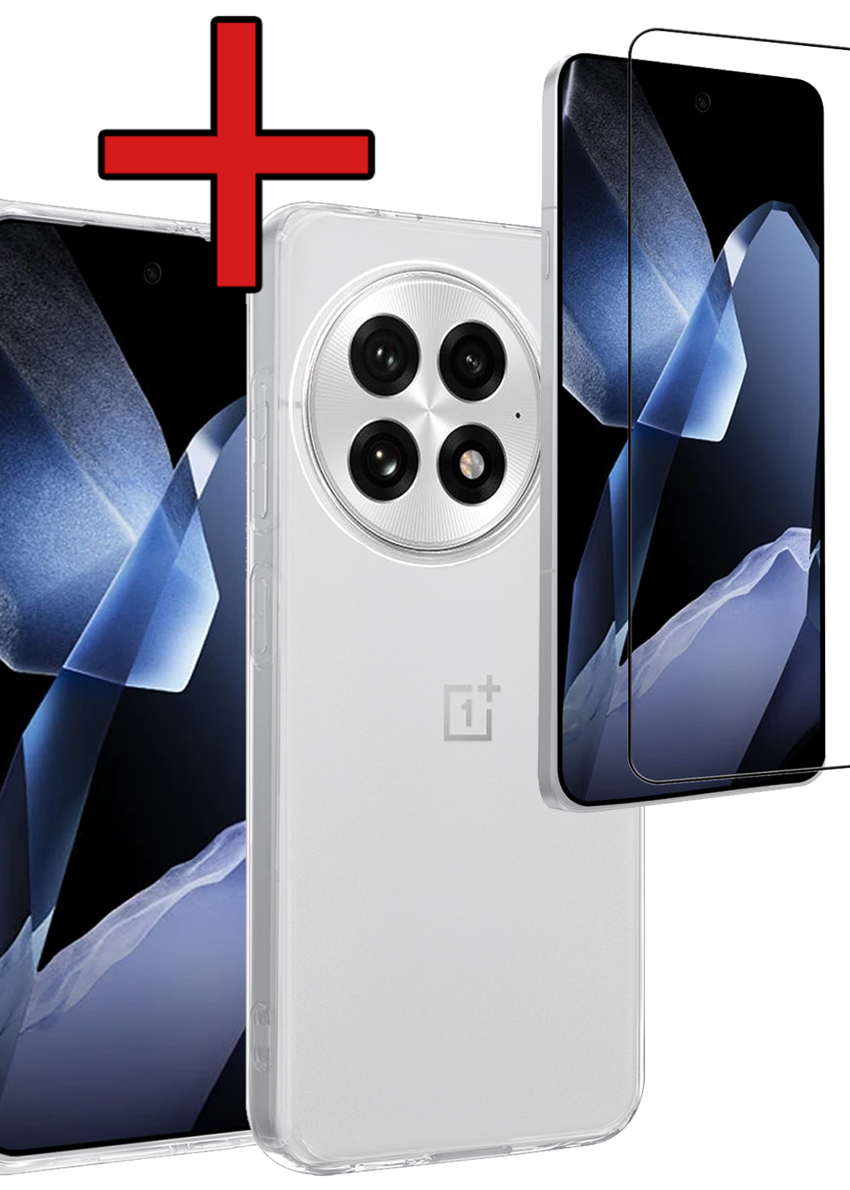 BTH BTH OnePlus 13R Hoesje Siliconen Met Screenprotector - Transparant