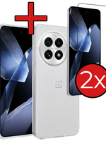 BTH BTH OnePlus 13R Hoesje Siliconen Met 2x Screenprotector - Transparant