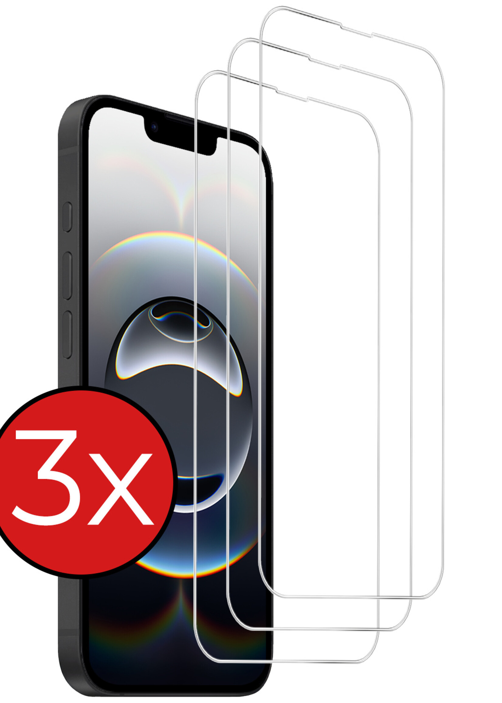 BTH BTH iPhone 16E Screenprotector Glas Met Dichte Notch - 3 PACK