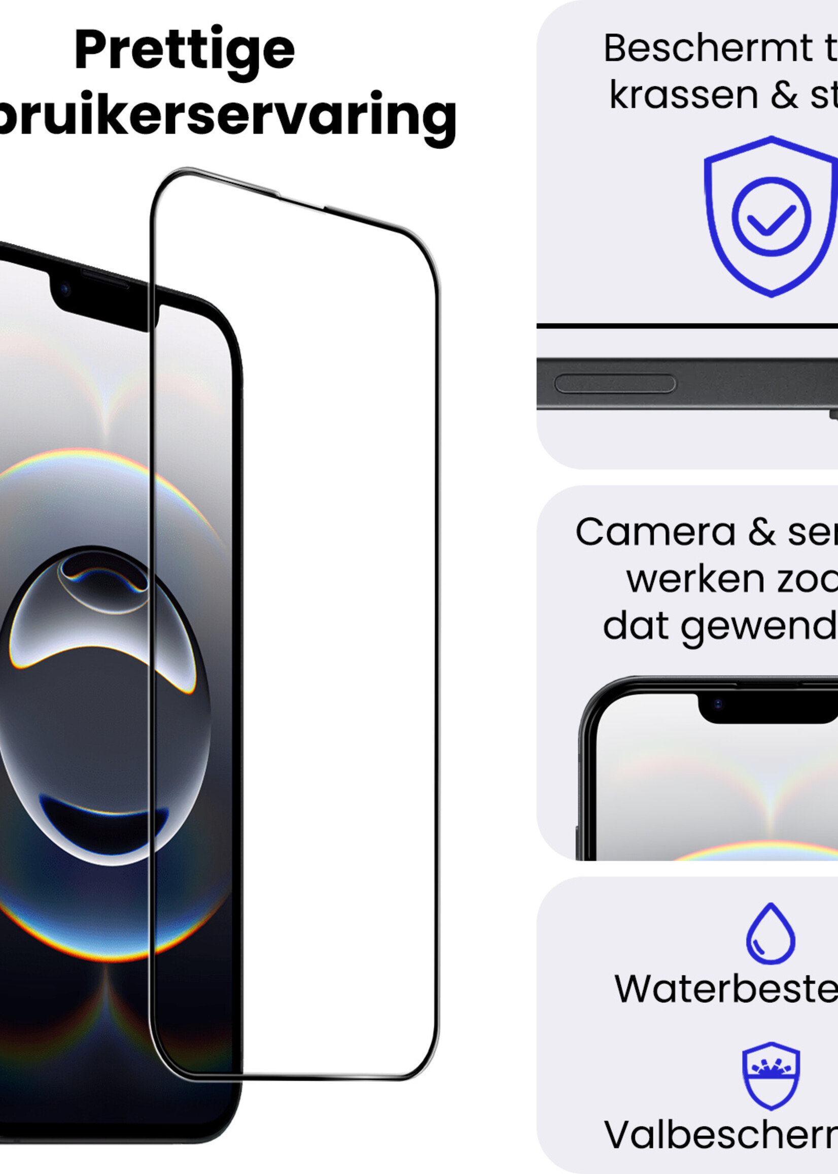 BTH BTH iPhone 16E Screenprotector Glas Full Cover 2D - 2 PACK