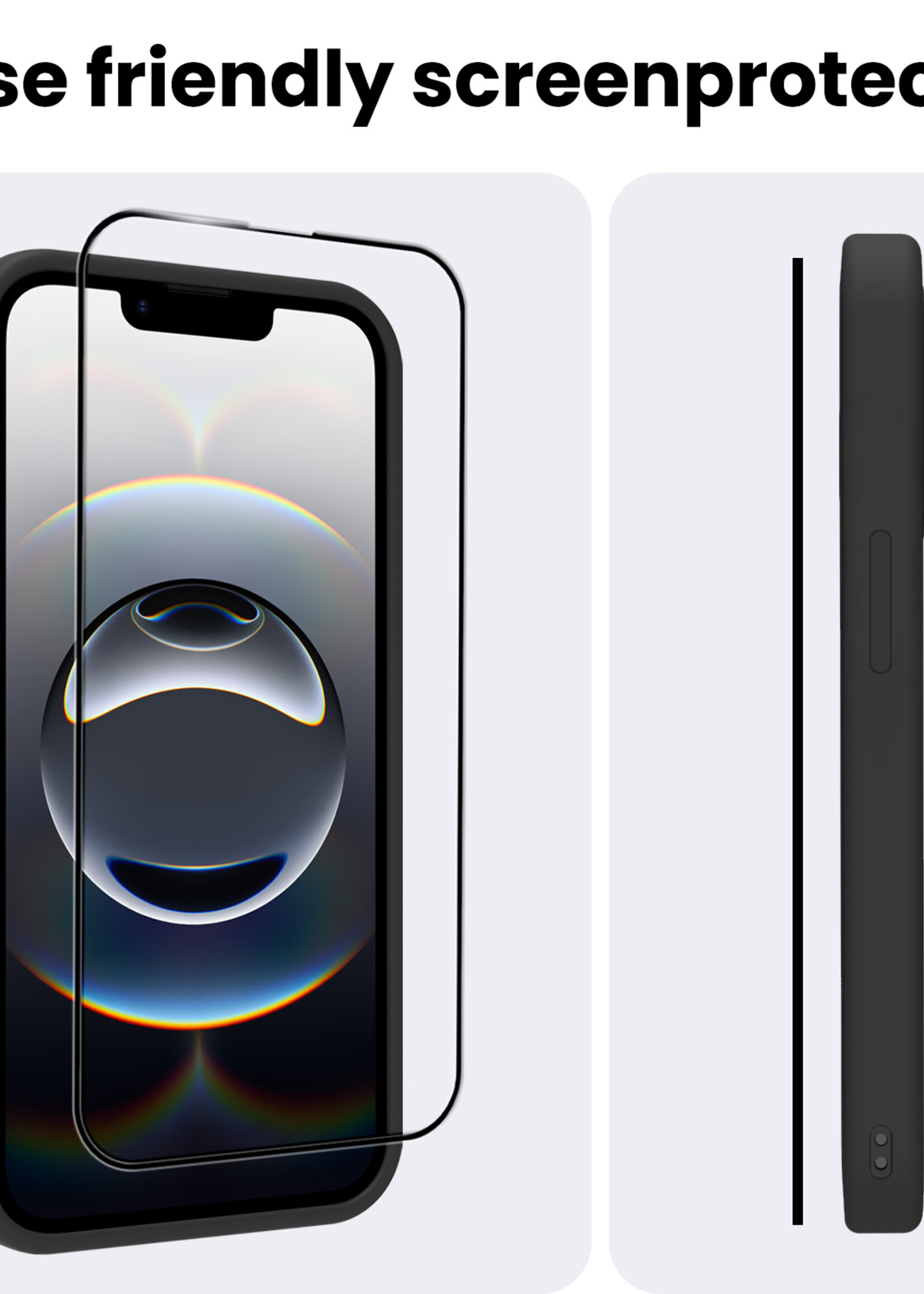 BTH BTH iPhone 16E Screenprotector Glas Full Cover 2D - 2 PACK