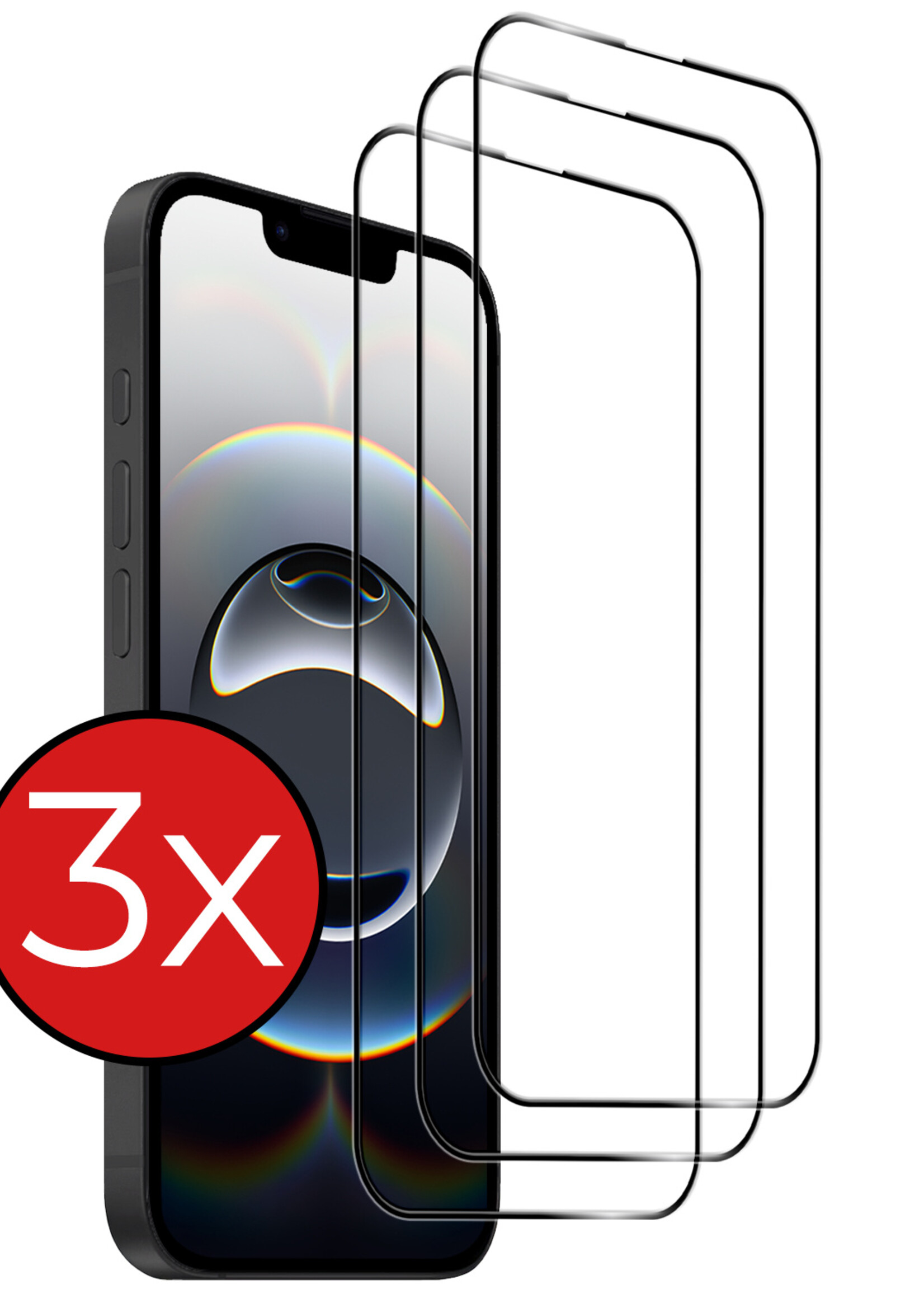 BTH BTH iPhone 16E Screenprotector Glas Full Cover 2D - 3 PACK